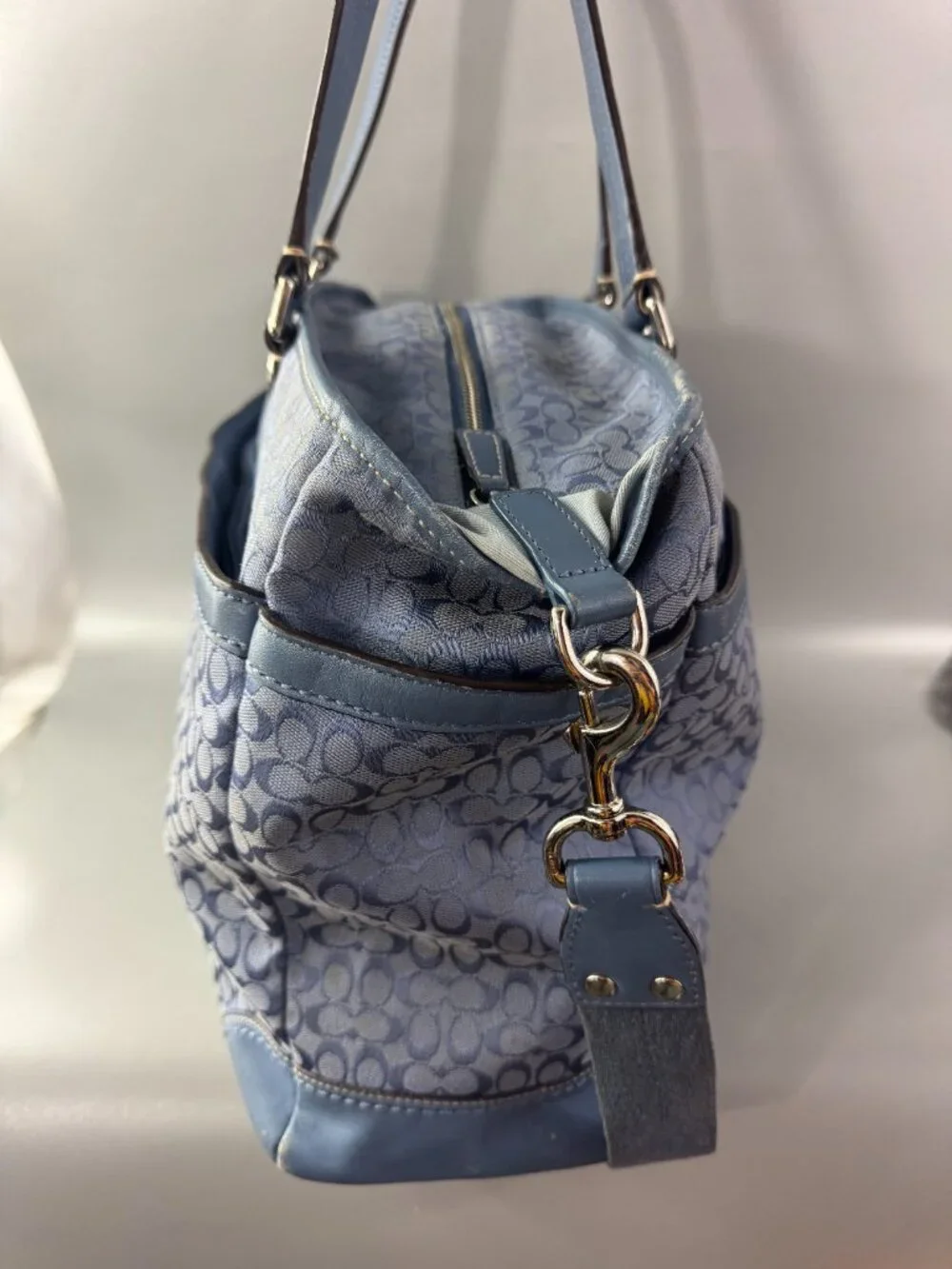 Authentic Coach CC signature Canvas with Leather Diaper Bag